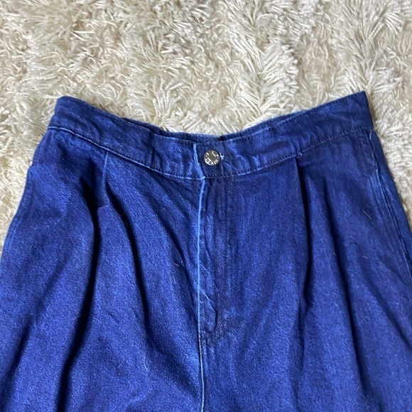 Zara trf Denim Dark Wash High Waist Wide Leg Paper Bag Waist Jeans Size 4 *Flaw - Picture 3 of 7